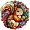 Eichhörnchen mit Mandalas verziert