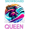 Neon Snowboard Queen Illustration
