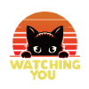 Chat noir qui vous regarde