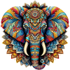Elefant mit Mandalas verziert