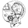 Florales dekoratives Mandala-Katzendesign