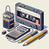 Kassettenrekorder und Stift