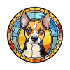 Ratte Terrier Hunderasse Buntes Glas