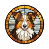 Scotch Collie Hunderasse Buntes Glas Wat