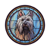 Skye Terrier Hunderasse Buntes Glas