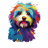 Wasserfarben Farbenfroher Havanese