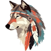 Boho Wolf Native American