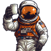 Astronaut Holding Coffee