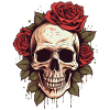 Skull Roses Aesthetic Grunge Goth Skull