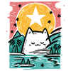 Sleeping cat in nature