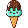 Cute Pistachio Chocolate Ice Cream