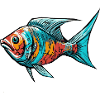 Bunter Graffiti Fisch