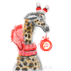 Fröhlicher Giraffe Weihnachtsgruß