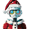 Robot dressed as Santa Claus