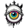 Oeil avec cornes