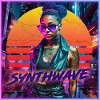 Fille Néon Synthwave