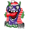 Lustiger Monster im Weihnachtsstil