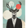 Surreal reindeer collage