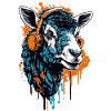 Sheep with Headphones