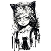 Fille avec chat