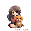 Kawaii Girl Anime Manga Ragazza e Cane