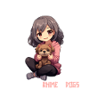 Kawaii pige anime manga pige og hund
