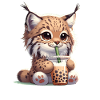 Kawaii Lynx Bubble Tea Boba Lynx