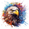 beautiful eagle in splash art