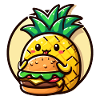 Pineapple eats a burger