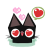 Cute cat with hearts