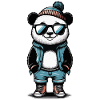 Cool panda with sunglasses