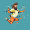Funny Tennis Player Design