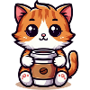 Katze mit Kaffeebecher 3