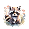 Aquarelle de raton laveur