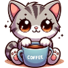 Katze mit Kaffeebecher 4