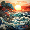 Sunrise on the waves