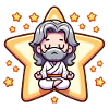 God Meditating cartoon