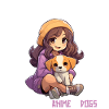 Kawaii Girl Anime Manga Girl and Dog