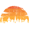 Golden Sunset Cityscape Silhouette
