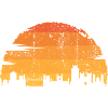 Sunset City Skyline Silhouette