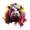 farbenfrohes Nilpferd