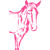 Horse pink pink, foal