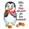 Penguin Donut tvetydigt ordspråk och attityd