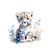 Aquarelle de léopard des neiges