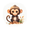 Aquarelle de singe
