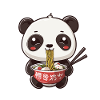 Cute Panda Eating Ramen