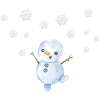 Schneemann mit Schneeflocken