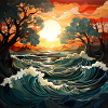 Ocean at sunset