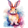 Bunter Aquarellhase
