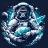 Gorillas als Astronaut